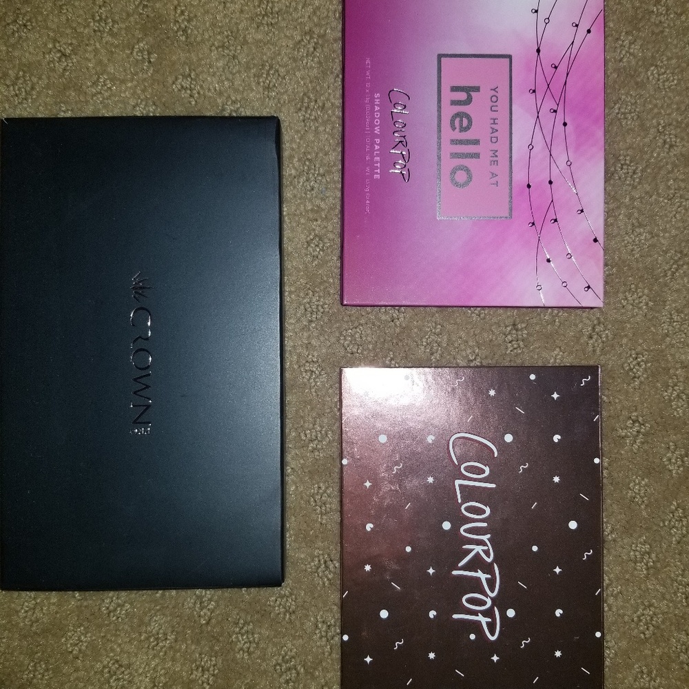 Colour pop and crown cosmetics eyeshadow bundle